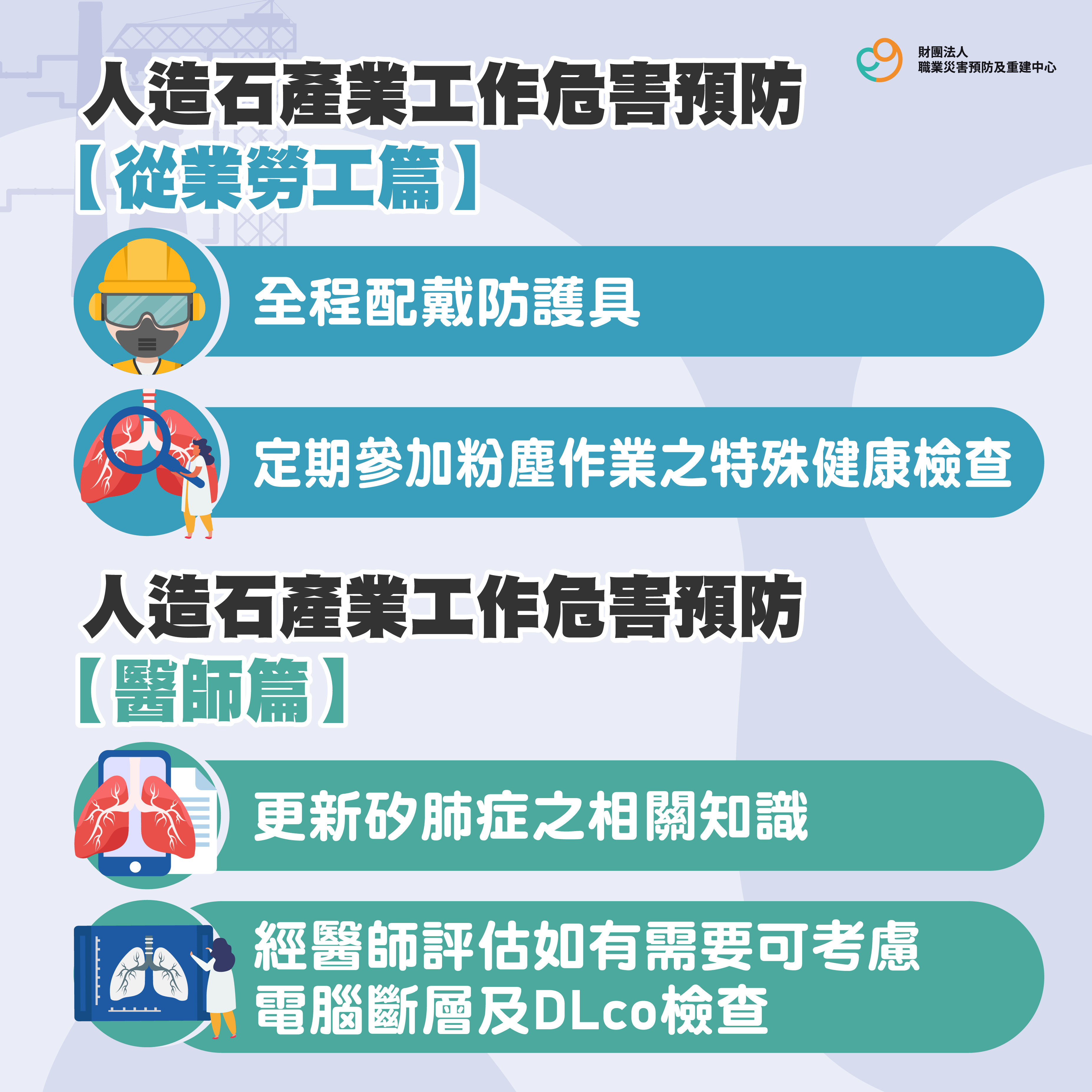 雇主應提供勞工適當的呼吸防護具,並應落實呼吸防護具配戴之教育訓練。