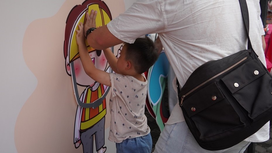 Interactive activity with safety gear stickers