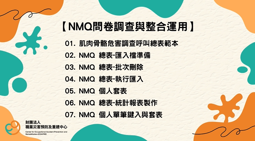 NMQアンケート調査と統合的応用